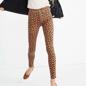 Madewell 10” high rise skinny Brown Polka Dot Skinny Jeans